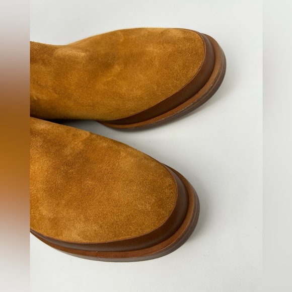 New Vince Cecyl Tan Suede Flat Leather Boots Bootie Size 8.5 - Picture 7 of 13